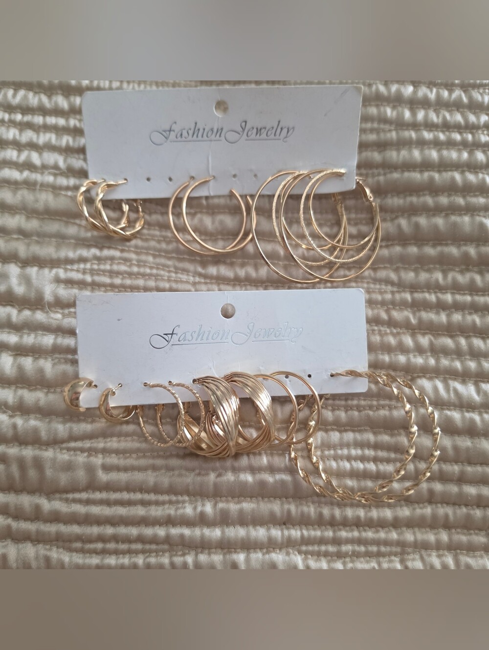 New 8 pairs Fashion Jewelry Gold Hoop Earring Set - Mixed Styles